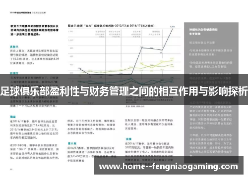 足球俱乐部盈利性与财务管理之间的相互作用与影响探析 足球俱乐部盈利性与财务管理之间的相互作用与影响探析